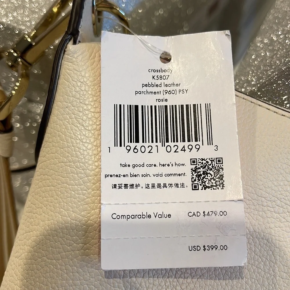 New Kate Spade Rosie Large Crossbody Pebbled Leather Parchment - Picture 6 of 16